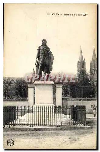 Cartes postales Caen Statue de Louis XIV