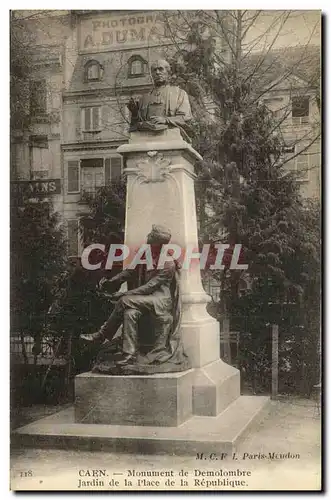 Cartes postales Caen Monument de Demolombre Jardin de la place de la Republique