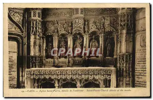 Cartes postales Caen Eglise Saint Pierre Details de L Interieur