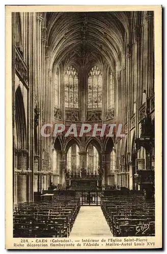 Cartes postales Caen Interieur de l Eglise Saint Pierre Riche decoration flamboyante de l abside Maitre Autel Lo