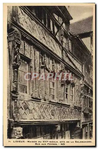 Ansichtskarte AK Lisieux Maison Du 16eme Siecle Dite De La Salamandre Rue Aux Fevres