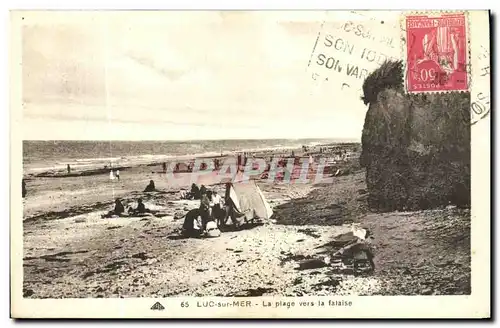 Cartes postales Luc Sur Mer La Plage Vers La Falaise