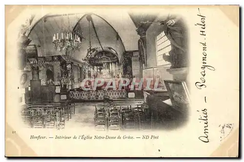 Cartes postales Honfleur Interieur de l Eglise Notre Dame de Grace