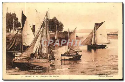 Cartes postales Honfleur Barques De Peche Bateaux