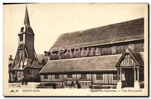 Cartes postales Honfleur Eglise Ste Catherine Vue d ensemble