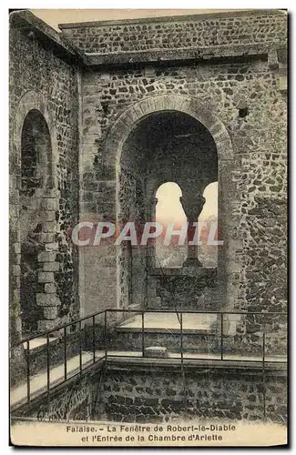 Cartes postales Falaise La Fenetre de Robert Le Diable et l entree de la chambre d Arlette