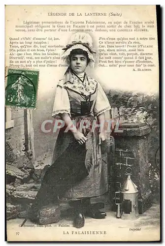 Cartes postales La Falaisienne Legende de la lanterne Falaise Folklore FEmme
