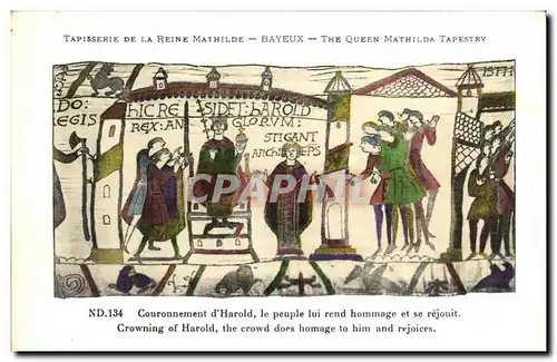 Ansichtskarte AK Bayeux Tapisserie de la Reine Mathilde Couronnement d Harold