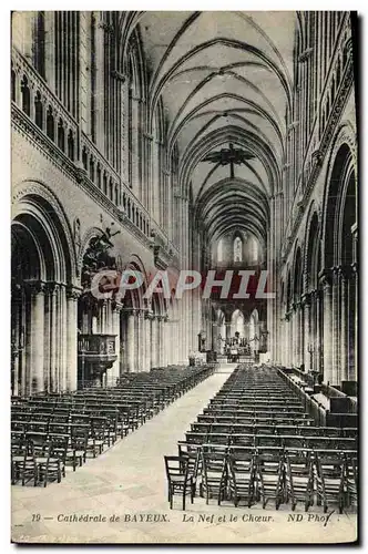 Cartes postales Cathedrale Bayeux La Nef et Le Choeur