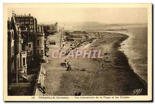 Ansichtskarte AK Trouville Vue d ensemble de La Plage et Les Chalets