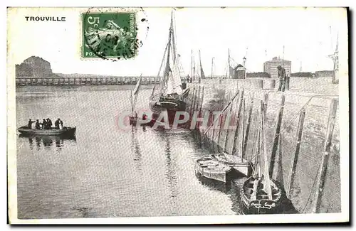 Cartes postales Trouville le port Bateaux