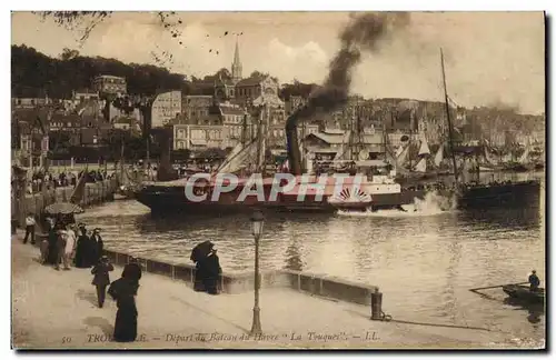 Cartes postales Trouville Depart du Bateau Du Havre La Touques