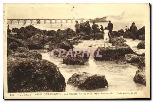 Cartes postales Trouville Reine des Plages Les Roches Noires et la Jetee Promonade