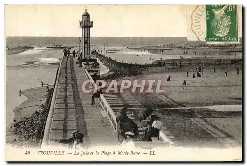 Ansichtskarte AK Trouville La Jetee et la Plage a Maree Basse