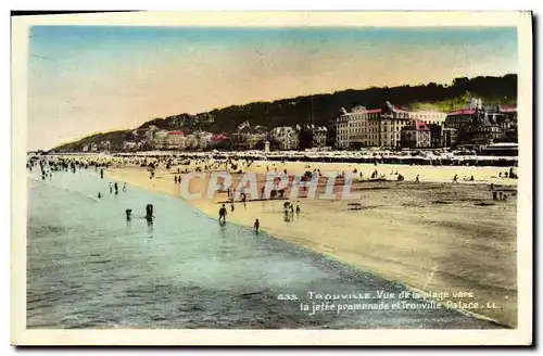 Ansichtskarte AK Trouville Vue de la Plage veps la Jetee pramenade et Trouville Palace