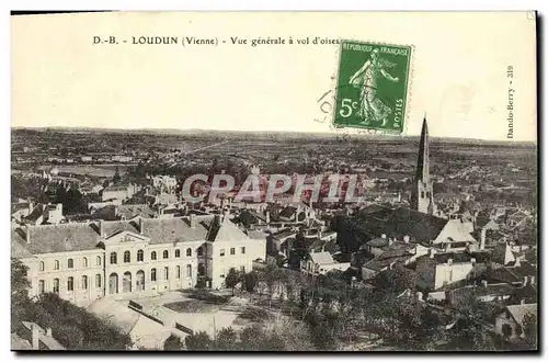 Cartes postales Loudun Vue Generale a Vol d oiseau