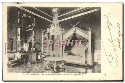 Cartes postales Compiegne Le Chateau Chambre a coucher de Napoleon III