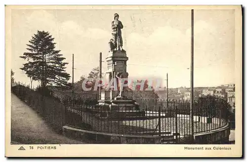 Cartes postales Poitiers Monument aux Coloniaux Militaria