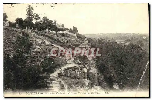 Cartes postales Poitiers Vue prise Route de Paris Rochers du Porteau