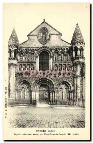 Ansichtskarte AK Poitiers Facade princlpale Ouest de Notre Dame La Grande