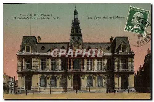 Cartes postales Poitiers Hotel de Ville et le Musee