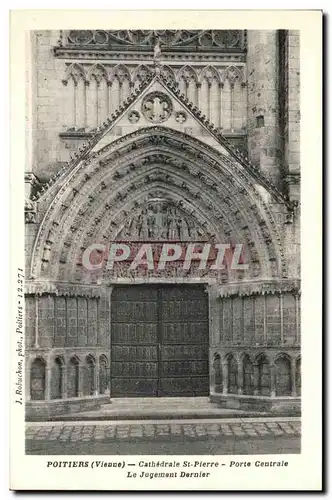 Ansichtskarte AK Poitiers Cathedrale St Pierre Porte Centrale Le Jugement Dernier