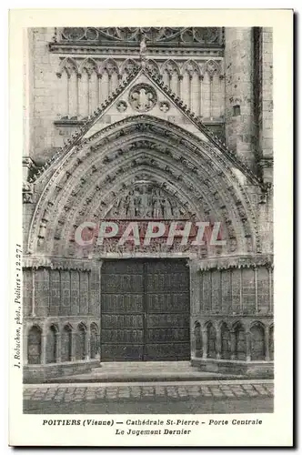 Cartes postales Poitiers Cathedrale St Pierre Porte Centrale Le Jugement Dernier