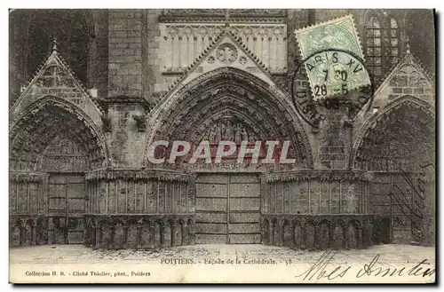 Cartes postales Poitiers Facade de la Cathedrale