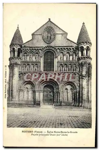 Cartes postales Poitiers Eglise Notre Dame la Grande Facade Principale Ouest