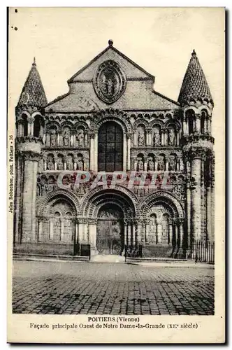 Cartes postales Poitiers Facade Principale Oaest de Notre Dame la Grande