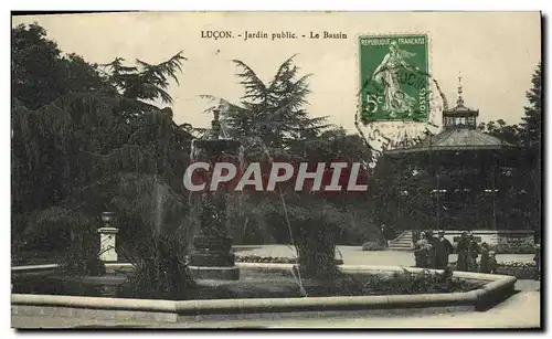 Cartes postales Lucon Jardin public Le Bassin