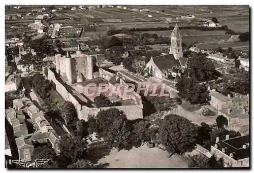 Moderne Karte Ile Noirmoutler vue aerienne du Chateau et de L Eglise