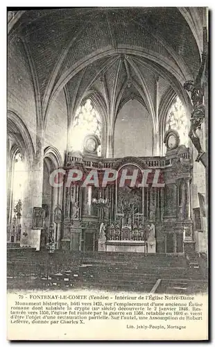 Cartes postales Fontenay Le Comte Interieur de L Eglise Notre Dame