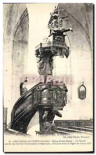 Cartes postales Fontenay Le Comte Eglise Notre Dame La chaire