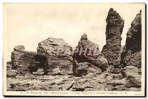 Ansichtskarte AK Croix De Vie Curieux rochers de la corniche vendeenne