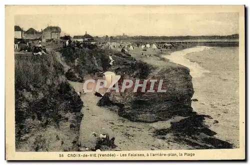 Cartes postales Croix De Vie Les Falaises a L arriere plan la Plage