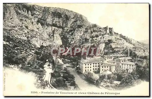 Cartes postales Fontaine De Vaucluse et Vieux Chateau de Petrarque