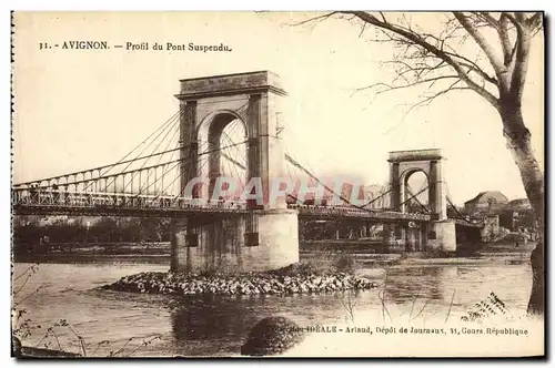 Cartes postales Avignon Profil du Pont Suspendu