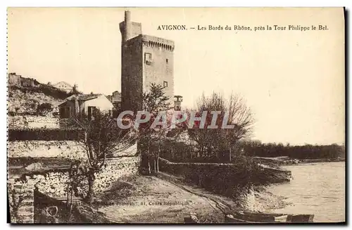 Ansichtskarte AK Avignon Les Bords du Rhone pres la Tour Philippe le Bel