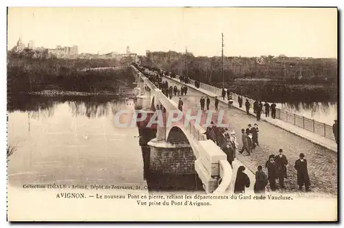 Ansichtskarte AK Avignon Le nouveau pont en pierre reliant les departements du Gard et du Vaucluse Vue prise du p