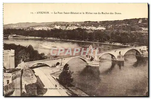 Cartes postales Avignon Le Pont Saint Benezet et le Rhone Vos du Rocher des Domas