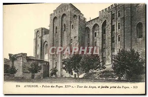 Cartes postales Avignon Palais des Papes Tour des Anges et jardin prive des papes