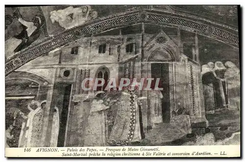 Cartes postales Avignon Palais des Papes Fresques de Mateo Giovanetti Saint Martial preche la religion chretienn