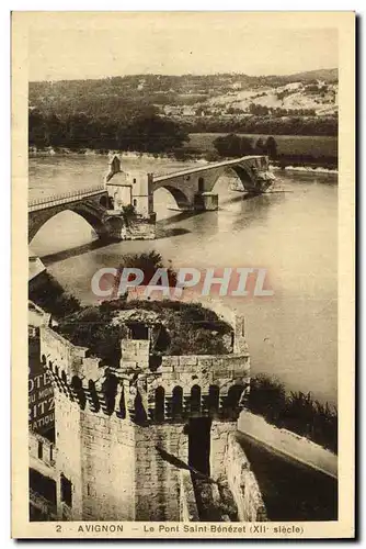 Cartes postales Avignon Le pont Saint Benezet