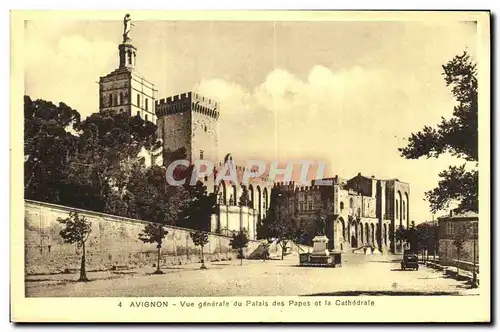 Cartes postales Avignon Vue Generale du Palais des Papes et la Cathedrale