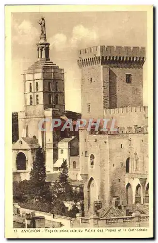 Ansichtskarte AK Avignon Facade Principaie du Palais des Papes et la cathedrale