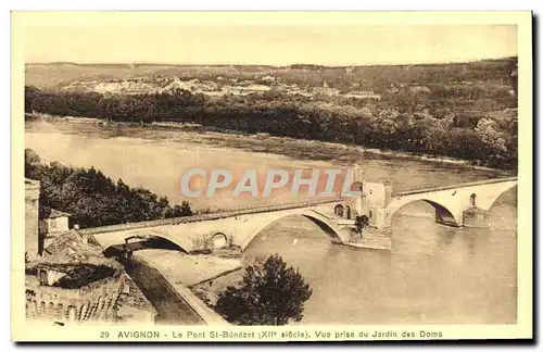 Ansichtskarte AK Avignon Le Pont St Benezet Vue Prise du Jardin des Doms