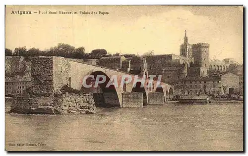 Cartes postales Avignon Pont Saint Benezet et Palais des Papes