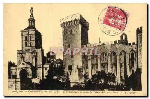 Ansichtskarte AK Avignon Cathedrale N D Des Doms Tour Campane et partie du palais batie sous Benoit XII