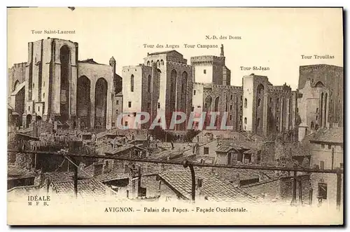 Cartes postales Avignon Palais des Papes Facade Occidentale